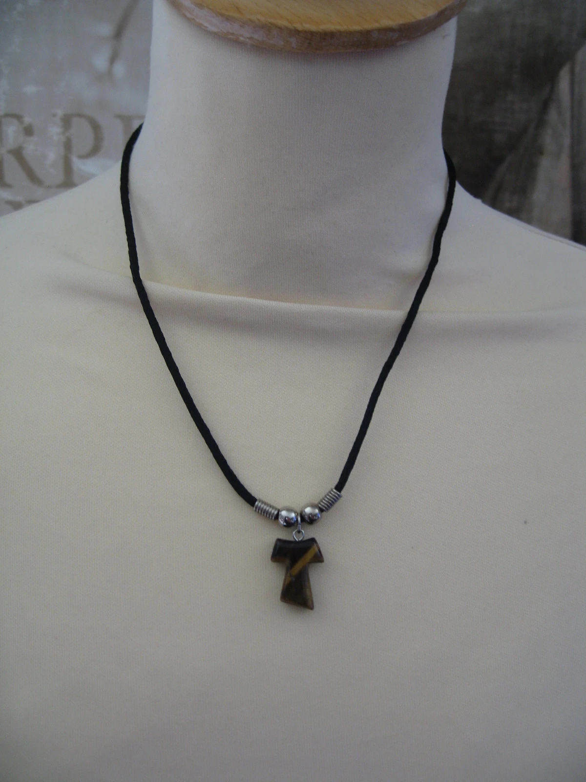 Magnifique Collier Tau en Œil de Tigre Naturel – Style Boho / Spirituel